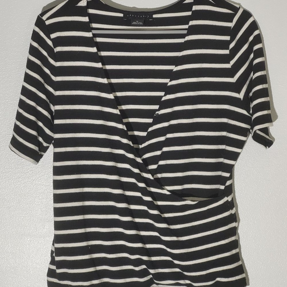 ANCTUARY Ari Wrap Knit Top  XL | Black